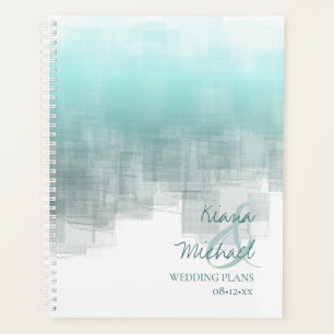 Watercolor Reflections Wedding Teal ID774 Planner
