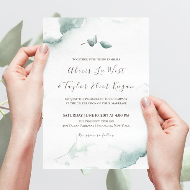 Watercolor Refreshing Eucalyptus Wedding Invitation (Creator Uploaded)