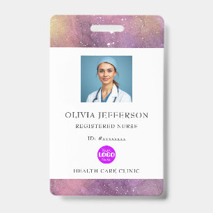 Watercolor Registered Nurse Logo Badge