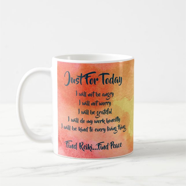 Watercolor Reiki Principles Mug (Left)