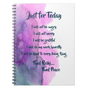 Watercolor Reiki Principles Notebook