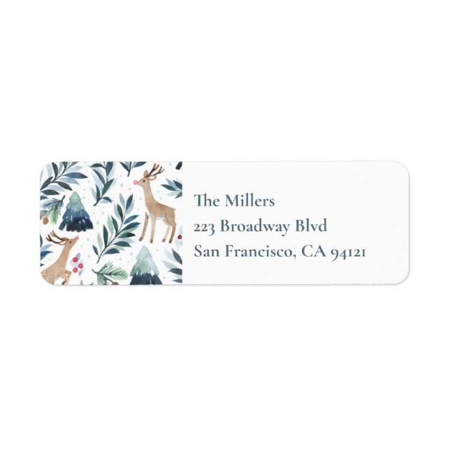 Watercolor Reindeers in the Forest (Front)