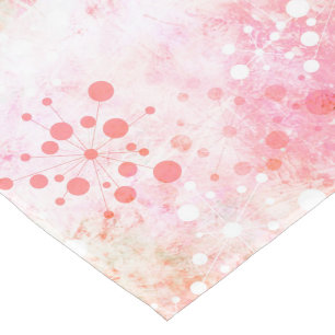 Watercolor Retro 60's Design in Pink Short Table Runner