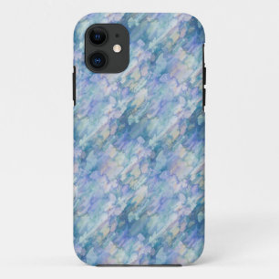 Watercolor Retro Blue Purple Raindrop Pattern iPhone 11 Case