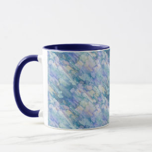 Watercolor Retro Blue Purple Raindrop Pattern Mug