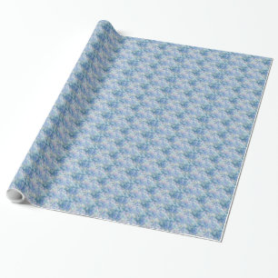 Watercolor Retro Blue Purple Raindrop Pattern Wrapping Paper