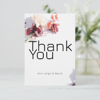 Watercolor Retro Boho Floral Thank You Card