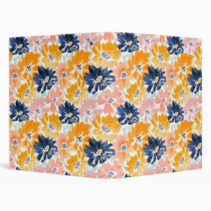 Watercolor Retro Floral Pattern Binder