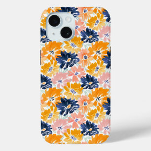 Watercolor Retro Floral Pattern iPhone 15 Case