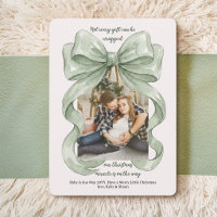 Watercolor Ribbon Christmas Miracle Baby Reveal