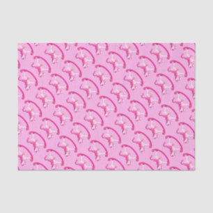 Watercolor rocking horse pink art tissue paper