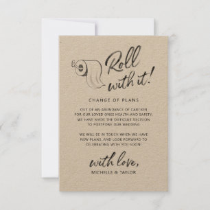 Watercolor Roll with it Postponed Change the Date Card
