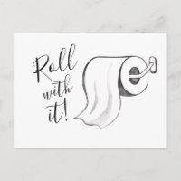 Watercolor Roll with it Postponed Postcard