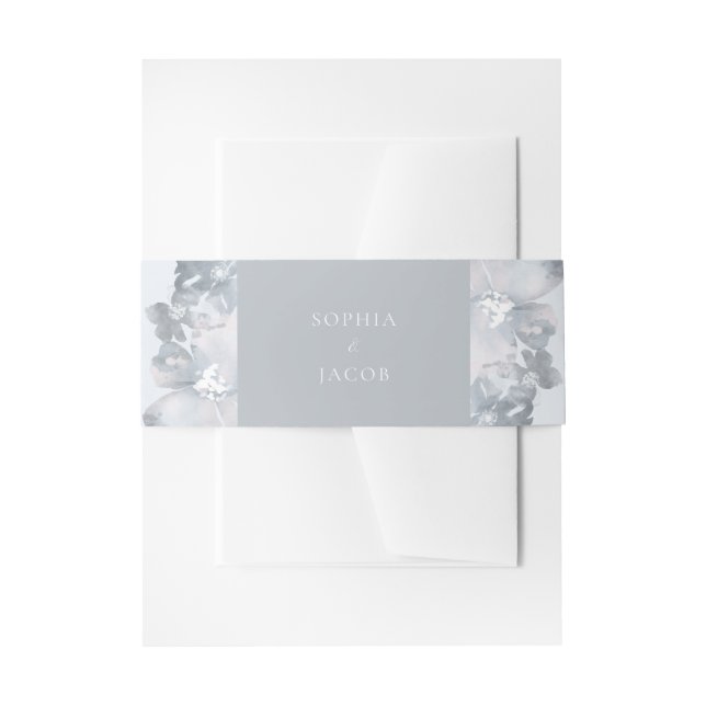 Watercolor Romance Invitation Belly Band (Front Example)