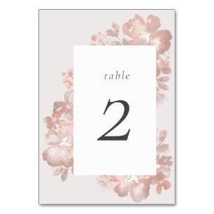 Watercolor Romance Table Number