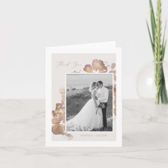 Watercolor Romance Thank You Card (Front)