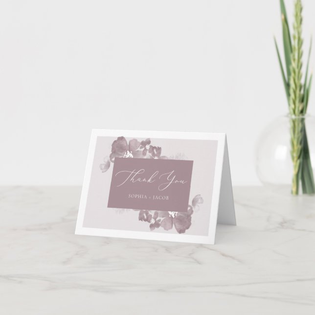 Watercolor Romance Thank You Card (Front)