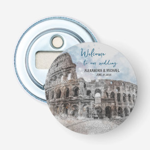 Watercolor Rome, Italy Bottle Opener