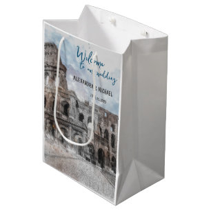 Watercolor Rome, Italy Medium Gift Bag