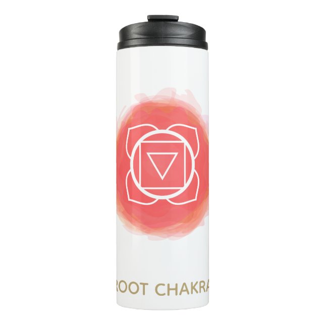 *~ Watercolor Root Chakra Symbol Intention  Thermal Tumbler (Front)