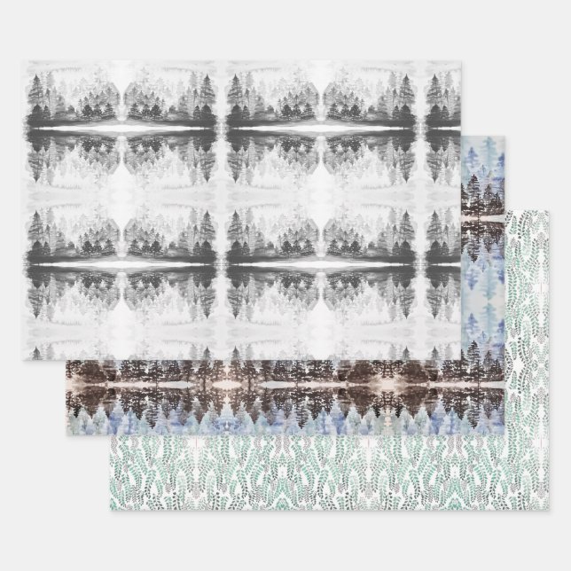 Watercolor Rorschach Effect Wrapping Paper (Set)