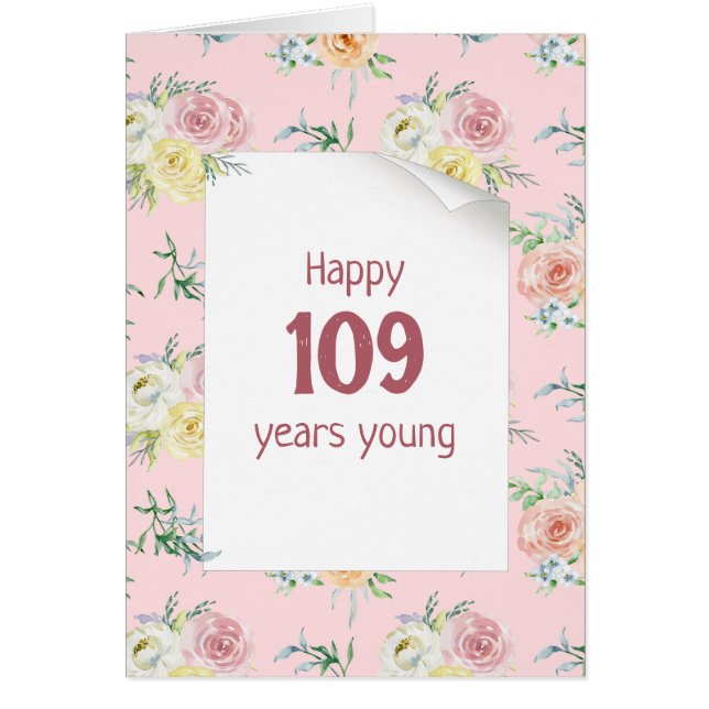 Watercolor Rose 109th Birthday  (Front)