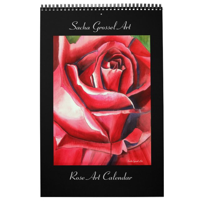 Watercolor Rose Art calendar by Sacha Grossel (Cover)
