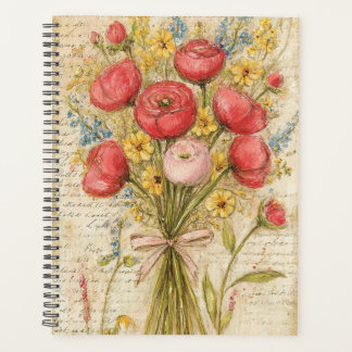 Watercolor Rose Bouquet Planner