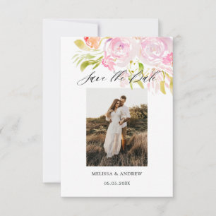 Watercolor Rose Bouquet Save The Date