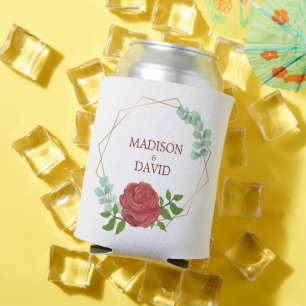 Watercolor Rose Can Cooler