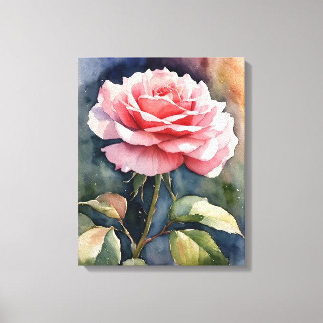 Watercolor Rose Canvas Print (Front)