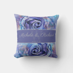 Watercolor Rose Keepsake Throw Pillow