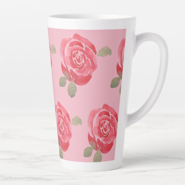 Watercolor Rose Latte Mug (Right)