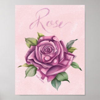 Watercolor Rose Poster