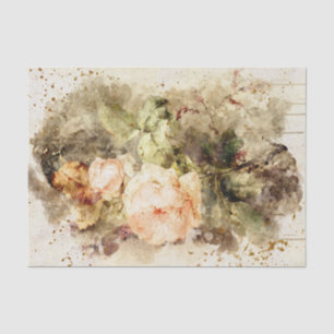 Watercolor Rose  Tissue Paper