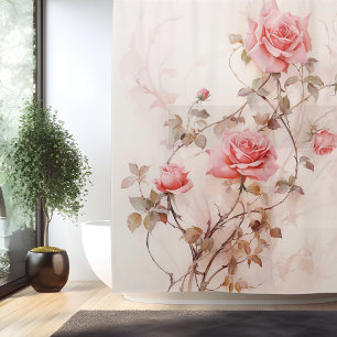 Watercolor Rose Vine Elegance