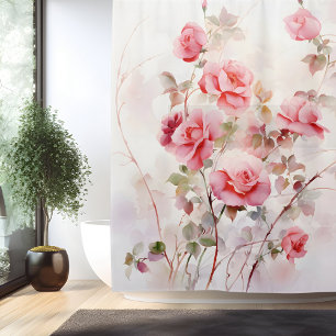 Watercolor Rose Vine Elegance
