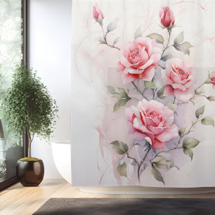 Watercolor Rose Vine Elegance