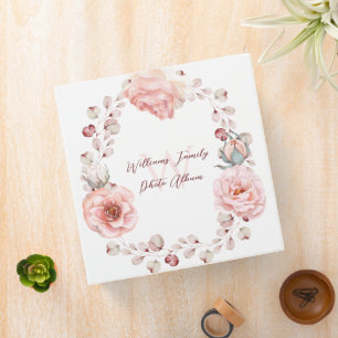Watercolor Rose Wreath Personalized Photo Binder