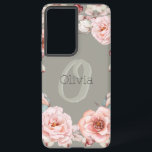 Watercolor Rose Wreath Personalized | Sage Green Samsung Galaxy Case<br><div class="desc">Charge your electronic device with a feminine design Sage Green Watercolor Rose Wreath Personalized Samsung Galaxy Case. Case design features a botanical wreath adorned with watercolor roses with personalization of your name and monogram in an elegant script. Perfect for those who love a summer floral theme of watercolor flowers.</div>