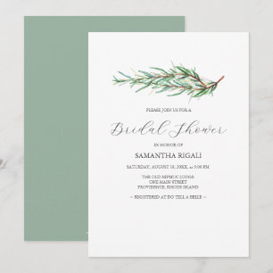 Watercolor Rosemary Bridal Shower Invitations