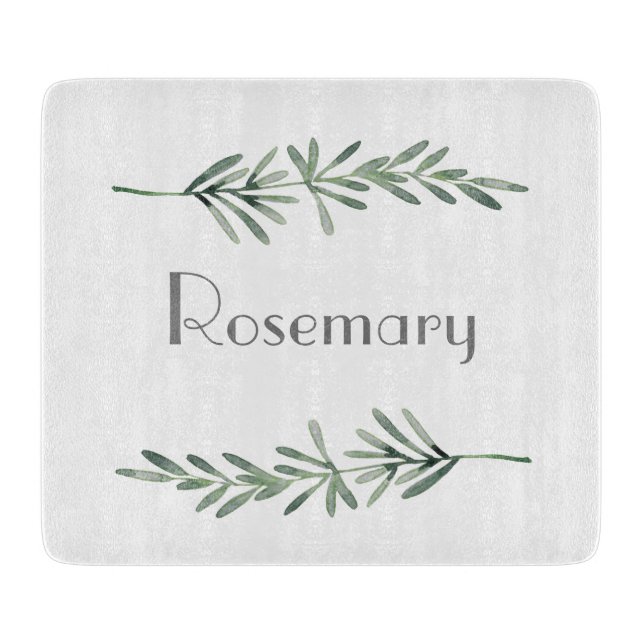 Watercolor Rosemary Cutting Board (Front)