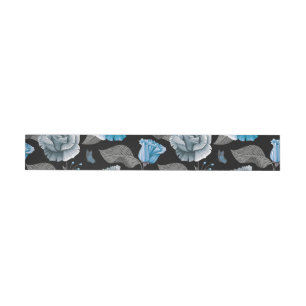 Watercolor Roses 16 Wrap Around Label