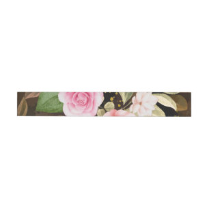 Watercolor Roses 3 Wrap Around Label