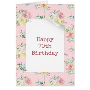 Watercolor Roses 70th Birthday