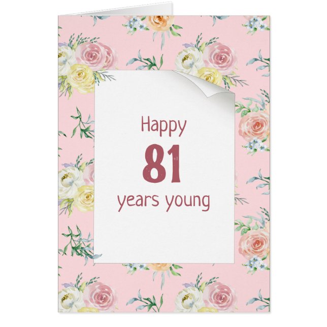 Watercolor Roses 81st Birthday (Front)