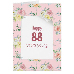 Watercolor Roses 88th Birthday