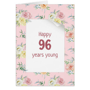 Watercolor Roses 96th Birthday
