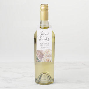 Watercolor Roses and Orchids Personalized Wedding Bottle Tag