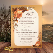 Watercolor Roses Autumn Anniversary